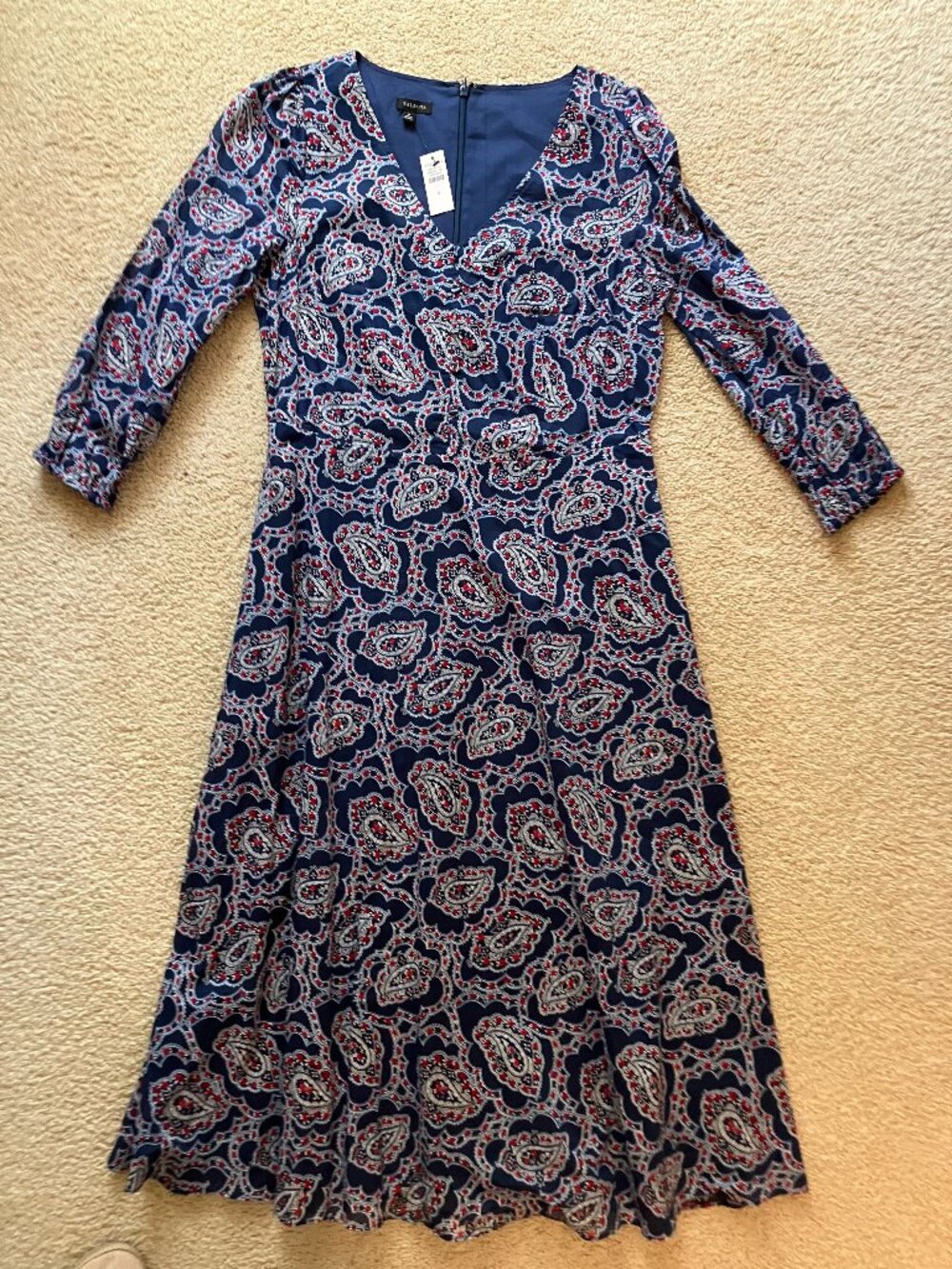 Talbots Dress, Size 6, Blue, White, Red
